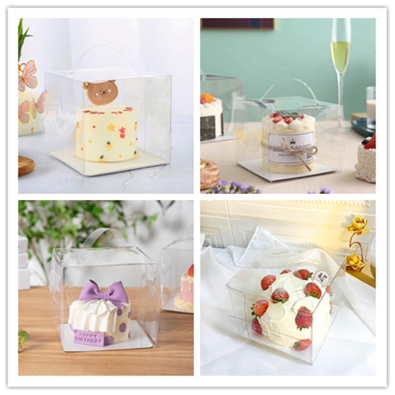 Hộp Mica Vuông dùng đựng Bánh và Quà cực xinh.