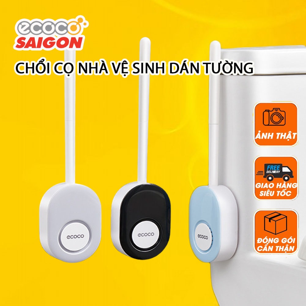 Chổi cọ nhà vệ sinh silicon thông minh dán tường Ecoco E2204