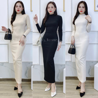  Đầm body dáng dài cổ lọ dài tay LEOSWEARING A05 
