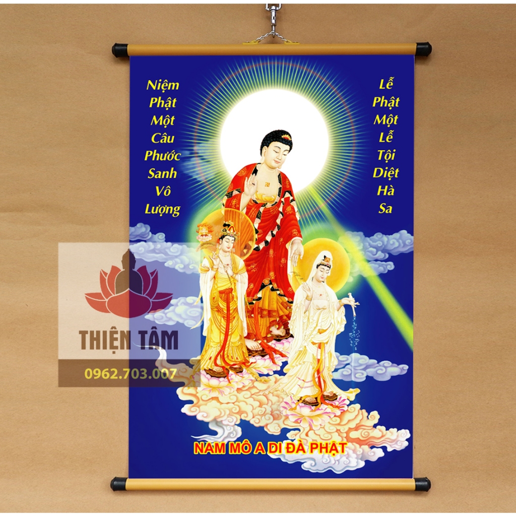 Tranh Tam Thánh 40x60cm bằng vải phủ bóng cao cấp, dày dặn