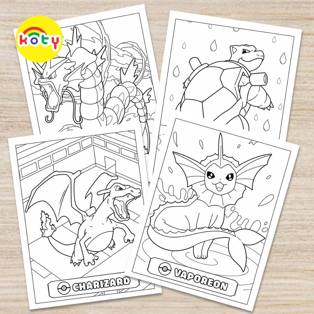 TRANH TÔ MÀU CHO BÉ - 50 tờ tô màu Chủ đề Pokemon