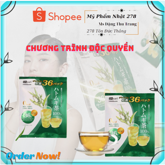 Trà Trắng Da Giảm Cân Hayari Hatomugi Tea Nhật Bản - 36 Gói