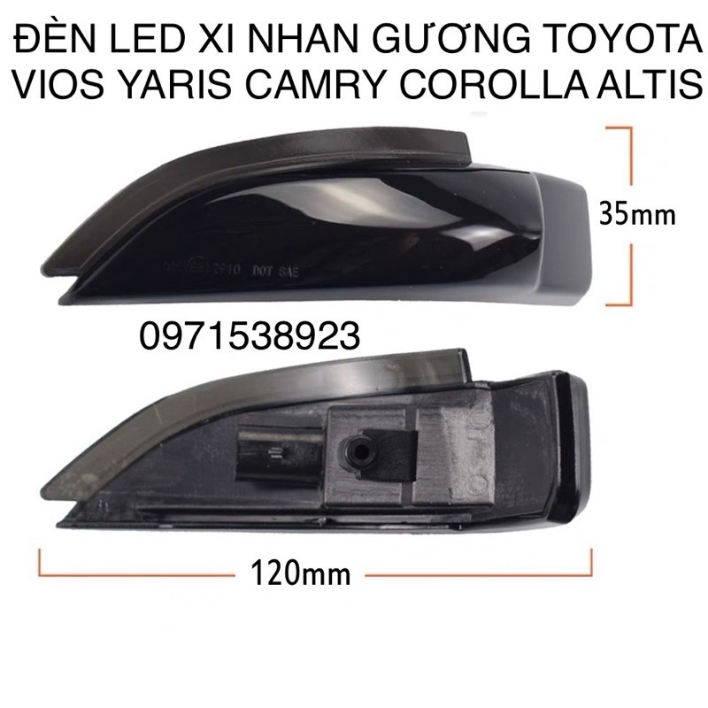 ĐÈN LED XI NHAN TRÊN GƯƠNG TOYOTA VIOS YARIS COROLLA ALTIS CAMRY 2013-2022 cao cấp
