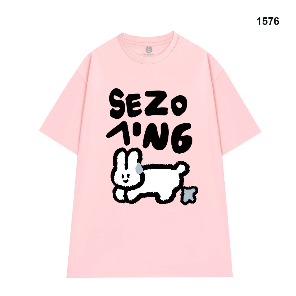 Áo Thun HY KOREA Thỏ Sezo 1576 Cotton 100 Co giãn 2 Chiều Unisex Oversize