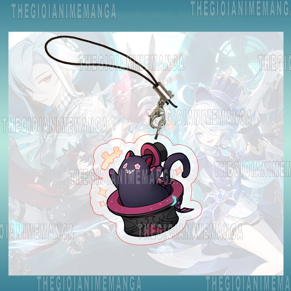 Móc dây treo điện thoại GENSHIN IMPACT ver FONTAINE Lyney Lynette Focalors in hình game anime mica acrylic móc khóa