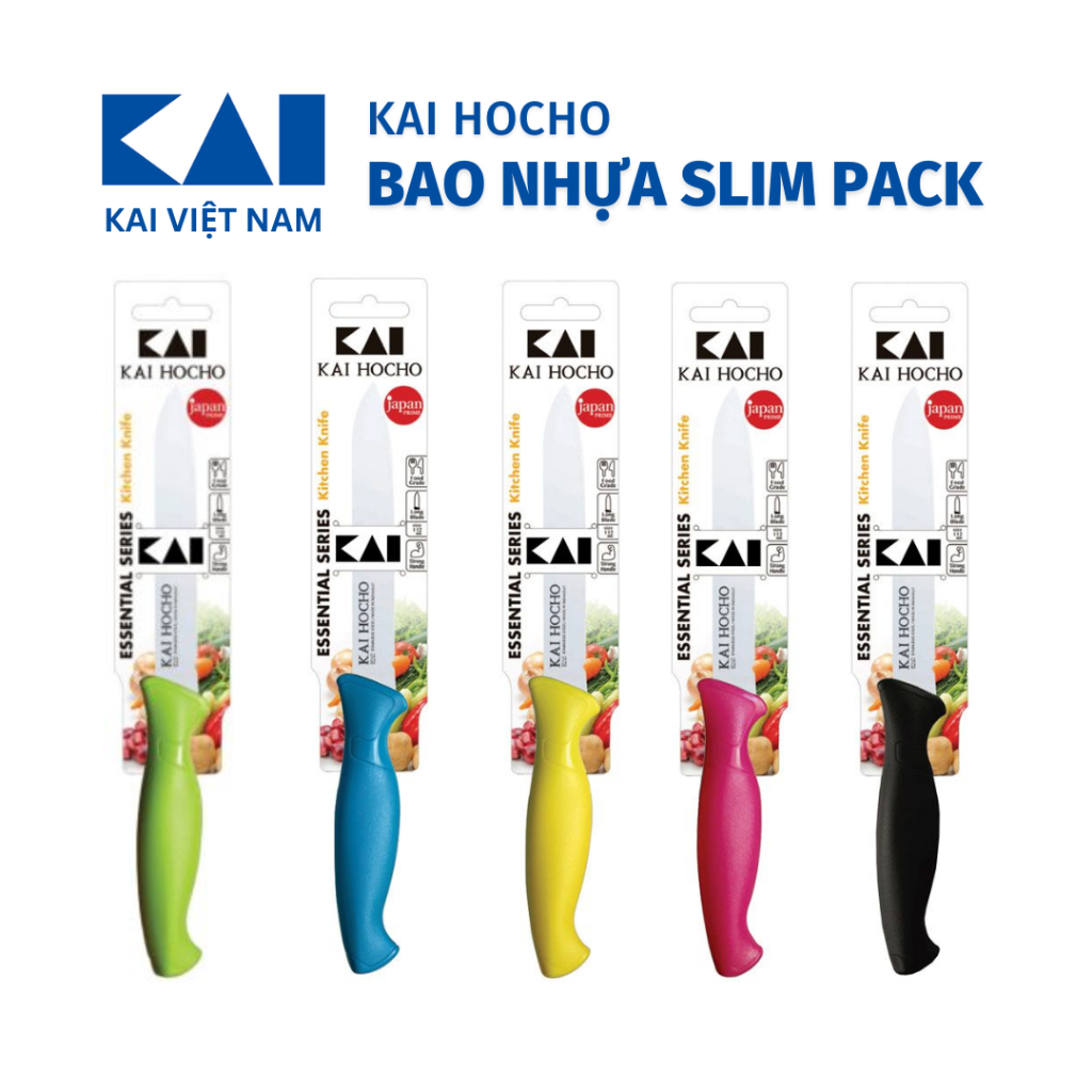 Dao gọt hoa quả KAI Hocho lưỡi răng cưa 112mm bằng thép không gỉ Indian Hocho Vegitable Knife