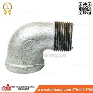 Co điếu ren sắt kẽm ren 49/60mm - Co ren trong ren ngoài mạ kẽm
