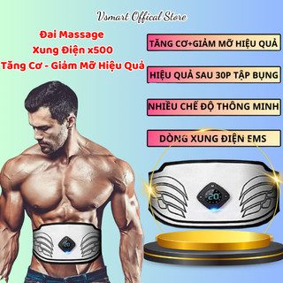 Đai massage bụng giảm mỡ máy mát xa bụng nam nữ - máy massage ems x500 đánh tan mỡ toàn thân an toàn