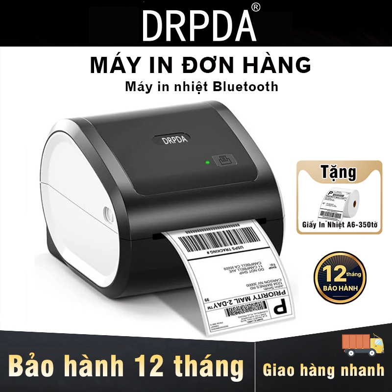 Máy in nhiệt DRPDA in đơn hàng, khổ A7 A6,mã vận đơn, mã vạch, phiếu gửi hàng, BH 12 tháng
