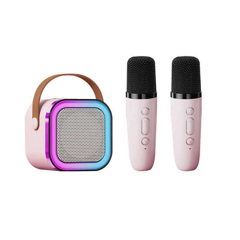 Loa Karaoke Mini K12 Kết Nối Bluetooth Kèm 2 Mic Không Dây Công Suất 10W - LOA