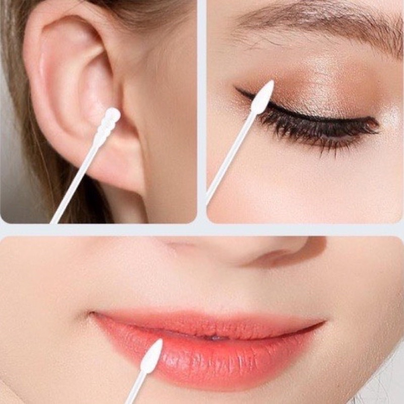 Hộp 200 Chiếc Tăm Bông Ngoáy Tai 2 Đầu Đa Năng Vệ Sinh Tai, Mũi - Kháng Khuẩn, Mềm Mịn