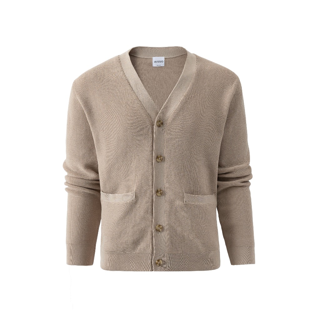 Áo khoác nam Cardigan GRAVAS vải Cottton dệt kim sang trọng, lịch lãm, chuẩn form - HUSSIO