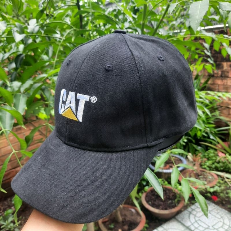 Nón CAT màu đen hàng xuất khẩu, mũ lưỡi trai CAT màu đen.