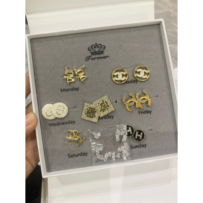 SÉT 7 ĐÔI KHUYÊN TAI FULL HỘP