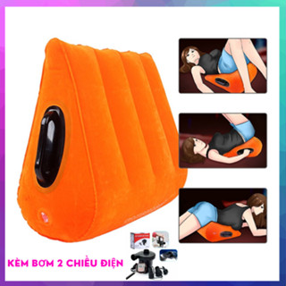 Gối Tình Yêu Có Tay Vịn - Cho Các Đôi Tình Nhân, Gối Đệm Bơm Hơi Vải Nhung 45x35x16cm