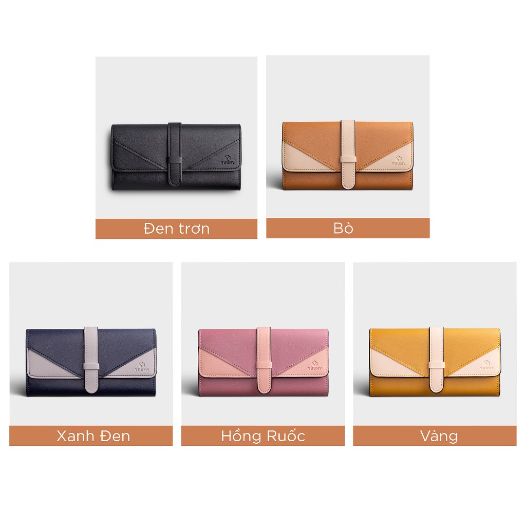Ví da nữ Yuumy YV35 nắp gập phối màu