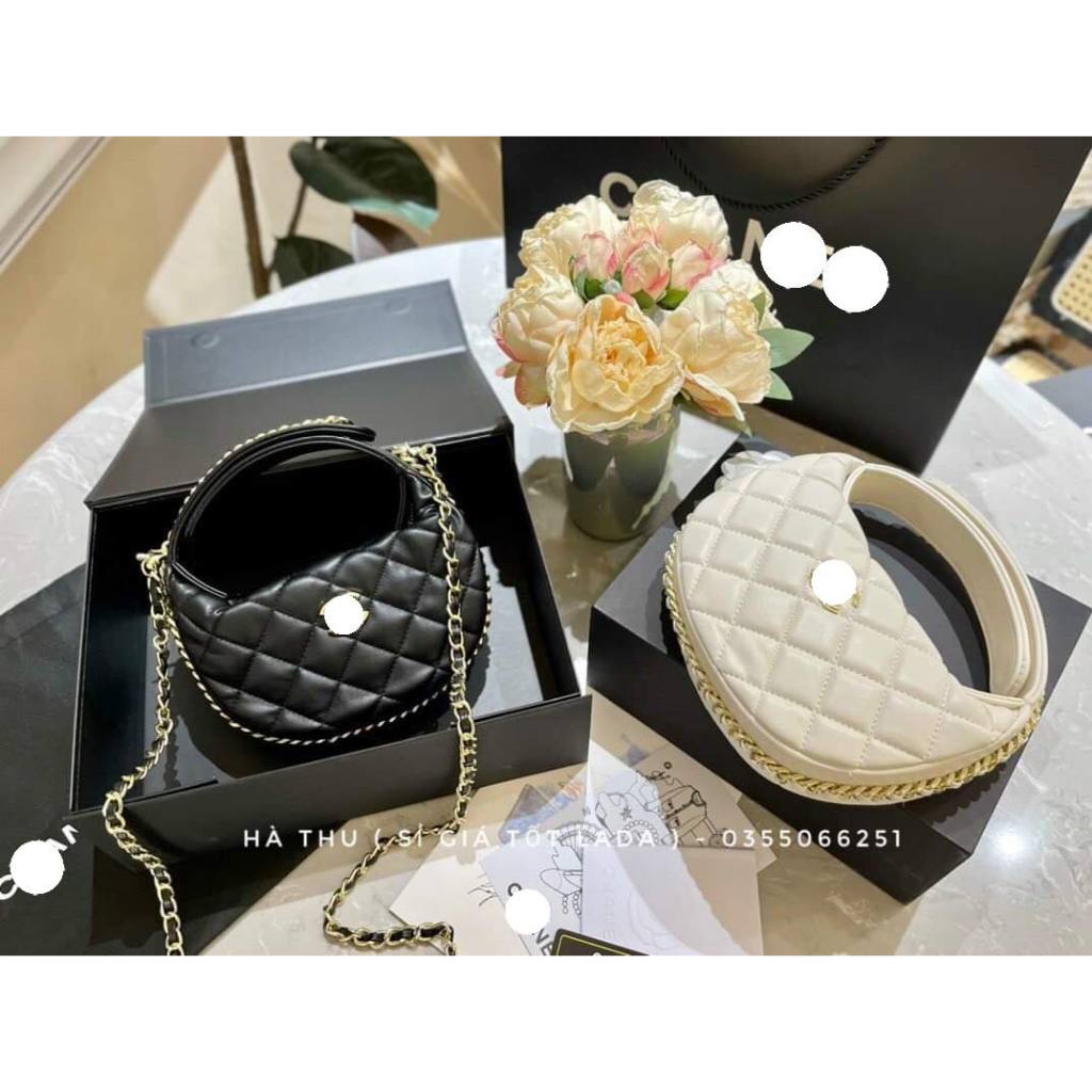 Túi xách Chữ X trần trám tròn viền xích Sz 19 ( hàng 2 hộp )
