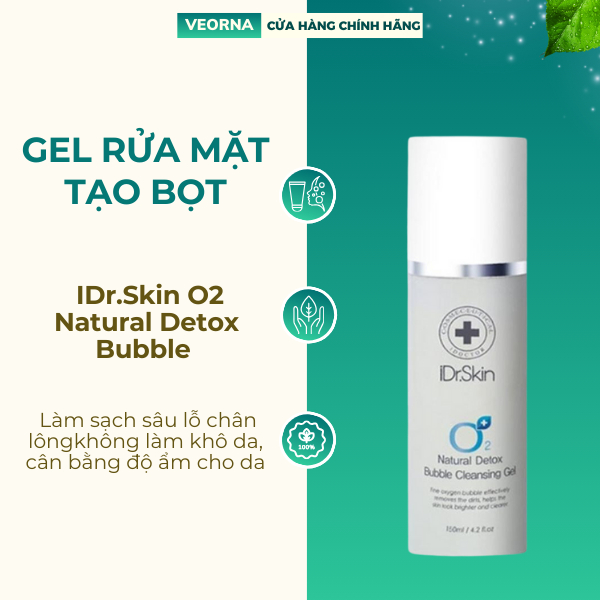 Gel Rửa Mặt Tạo Bọt IDr.Skin O2 Natural Detox Bubble Cleansing - 120ml