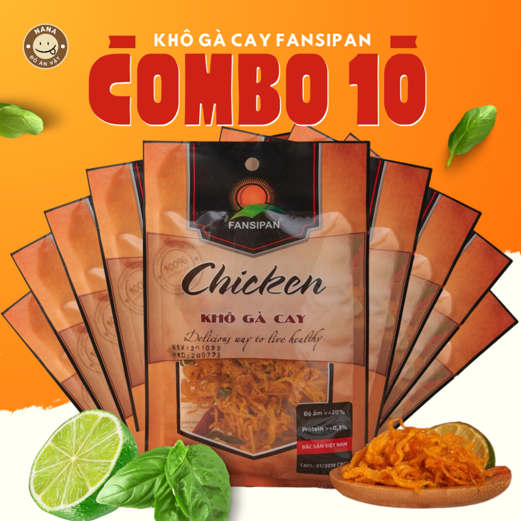Khô Gà Lá Chanh 50g Fansipan An Toàn Vệ Sinh Thực Phẩm