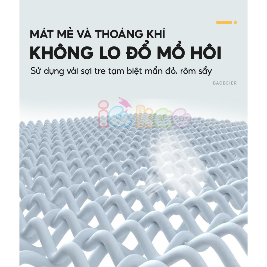 Gối cao su non định hình IQ Kao chống bẹp, méo đầu, vẹo cột sống cao cấp, vải sợi tre kháng khuẩn cho bé 0-3 tuổi BG06