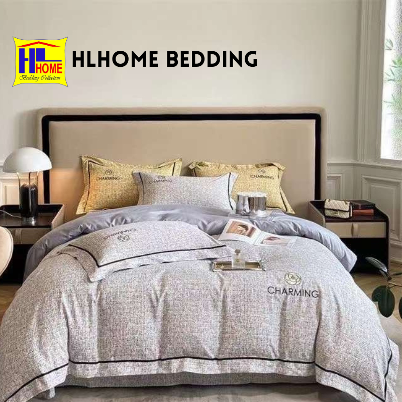 Bộ chăn ga cotton đũi line set vỏ 4 món full box