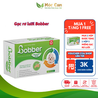 Gạc Rơ Lưỡi Bobber, Gạc vệ sinh răng miệng cho bé, làm sạch lưỡi, nướu, răng, ngừa các bệnh răng miệng, Hộp 30 gói