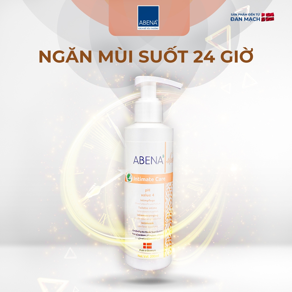 Dung dịch vệ sinh phụ nữ Abena Intimate Care - Nhập khẩu Đan Mạch - pH 4.0 (Chai 200ml)