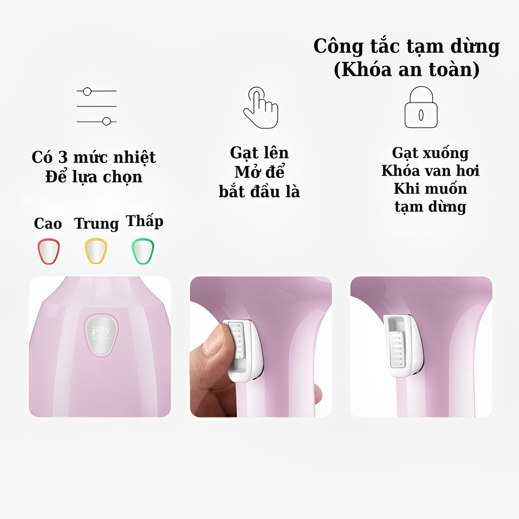 Bàn là hơi nước cầm tay DELADEP công suất 1500W dùng tại nhà, du lịch hàng nội địa trung cao cấp BLH01