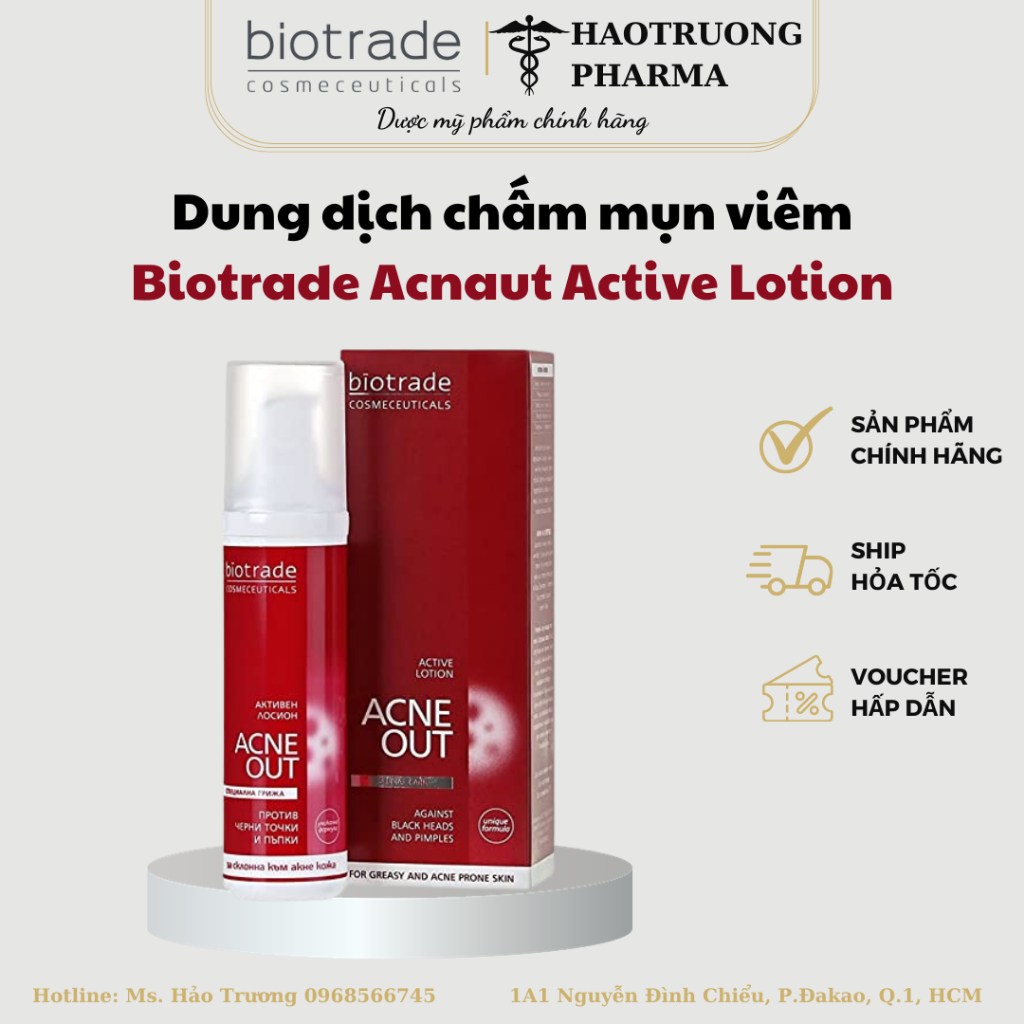 Lotion giảm mụn Biotrade Acne Out Active Lotion 10ml, 60ml nhanh chóng, hiệu quả