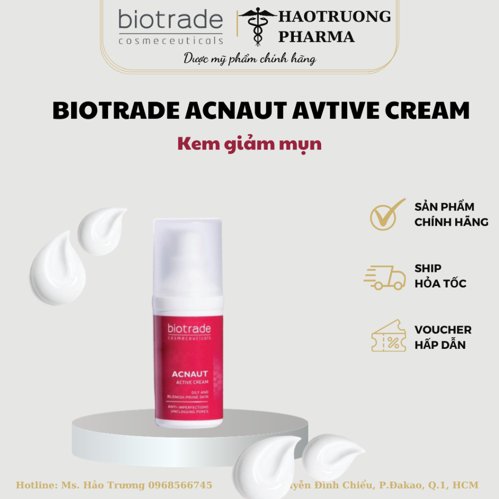 Biotrade Active cream - Kem mụn chấm mụn giảm mụn sưng viêm, mờ thâm 30gr