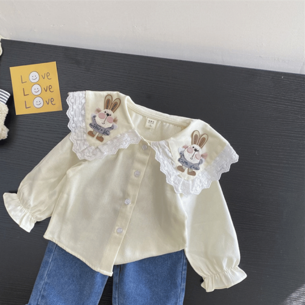 TT274  Áo sơ mi và quần jean thỏ cho bé - MOMCARE Fashion