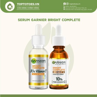 Serum Garnier dưỡng sáng, mờ thâm Bright Complete 30x Vitamin C Booster 30ml