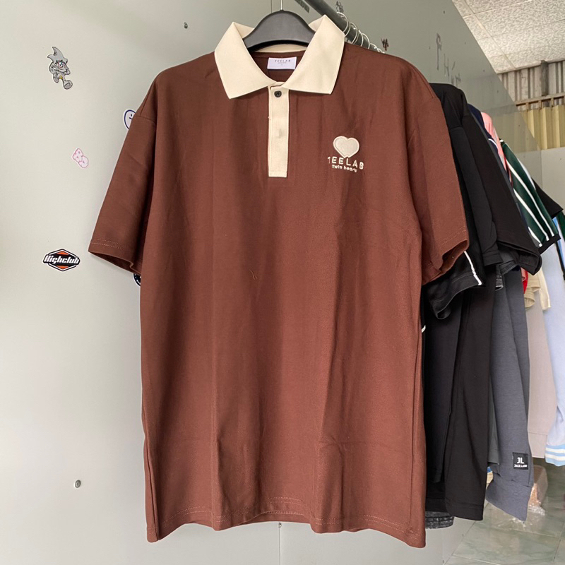 Áo Polo Teelab Nâu Thêu Trái Tim Size L