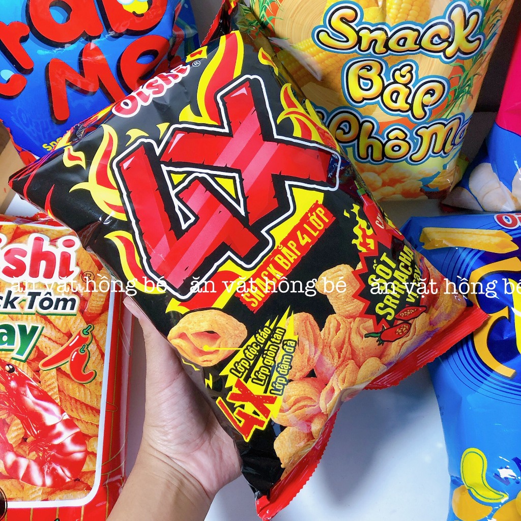 Snack bánh bim Oishi KHỔNG LỒ đủ vị  - Bim bim 10k Ăn vặt Hồng Bé
