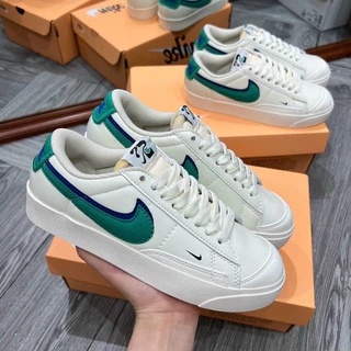 Giày thể thao Blazer Low 77 _Ni'ke KÉP XANH_ Blazer JUMBO XANH LÁ phấn hàng cao cấp Full Box BLAZE jumbo kem xanh