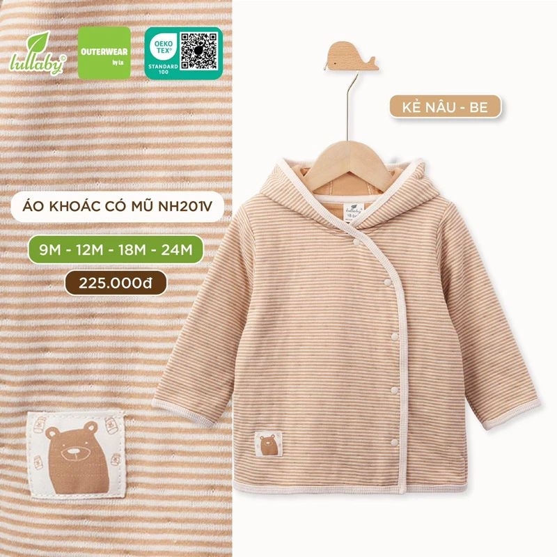 Áo khoác có mũ Lullaby cho bé trai, bé gái NH201V