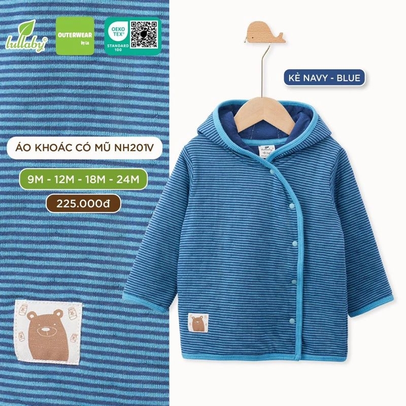 Áo khoác có mũ Lullaby cho bé trai, bé gái NH201V