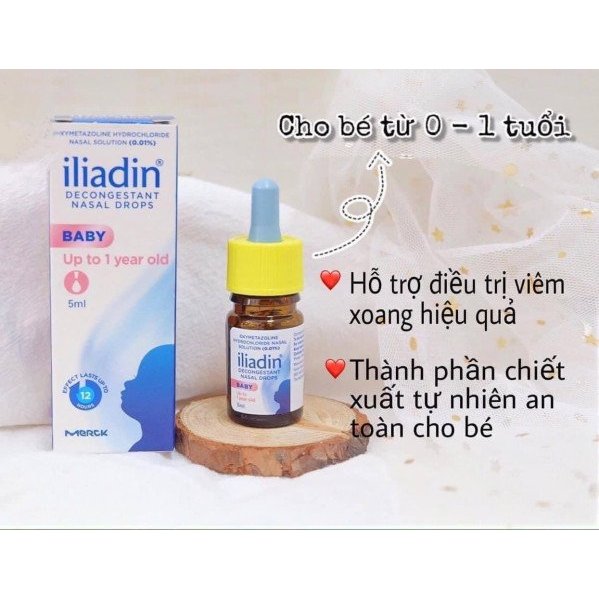 Nh.ỏ mũi Iliadin cho bé 0-12 tháng tuổi và 1-6 tuổi