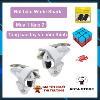 Nút bắn Pubg Freefire White Shark - Nút bấm Pubg Phụ kiện chơi Pubg Mobile ( Tặng kèm bao tay gaming cao cấp )