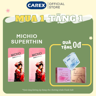 Bao cao su MICHIO - COMBO 2 HỘP 24 BAO - CHÍNH HÃNG 100% - BCS Nhật Bản Siêu mỏng, nhiều gel có gân hương chuối quyến rũ