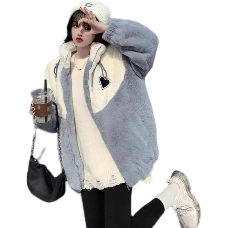 Áo Khoác Nữ, Áo Khoác Lông Hình Tym Phong Cách Hàn quốc Hàng Loại 1