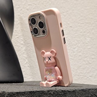 Ốp lưng iphone Gắn BearBrick Giá Đỡ 3D Thời Trang 7 8 plus x xs 11 12 13