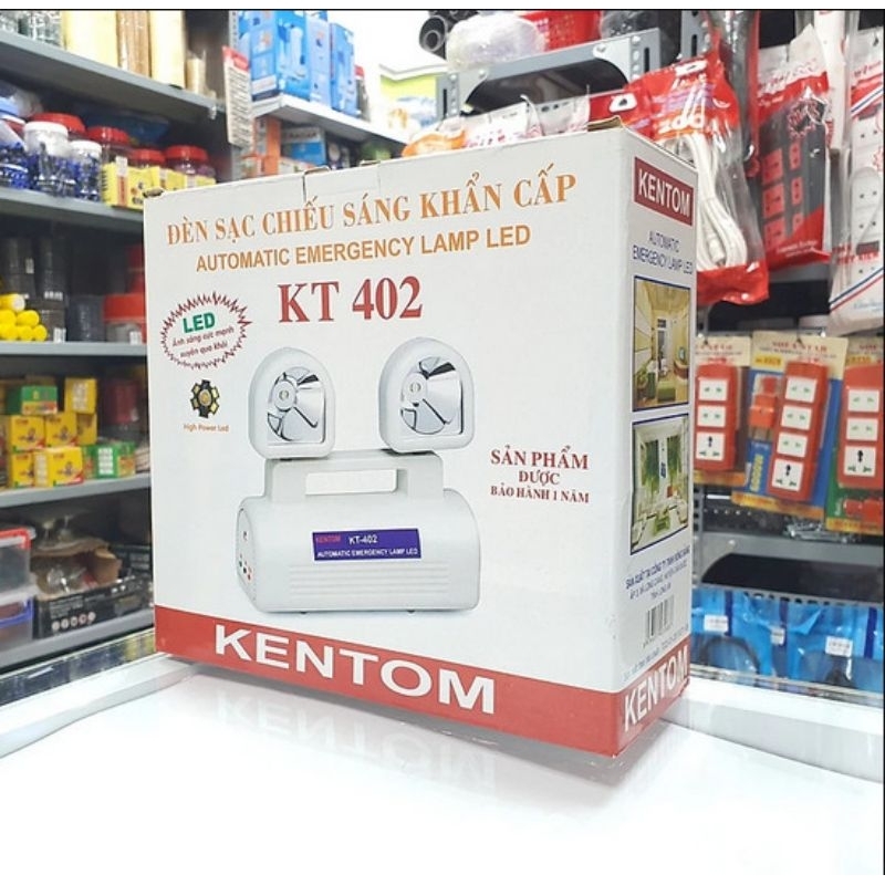 ♥️ Đèn Chiếu Sáng Khẩn Cấp KenTom Ánh Sáng LED KT 402 - Hàng Việt Nam