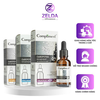 Serum compliment 2% bha salicylic acid hyaluronic acid b5 5% vitamin c 20% làm sạch da, giảm mụn zelda store