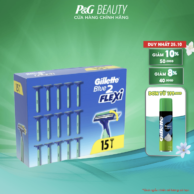 Hộp 10 Dao Cạo Râu Gillette Râu Dùng 1 Lần Gillette Blue 3 Flexi
