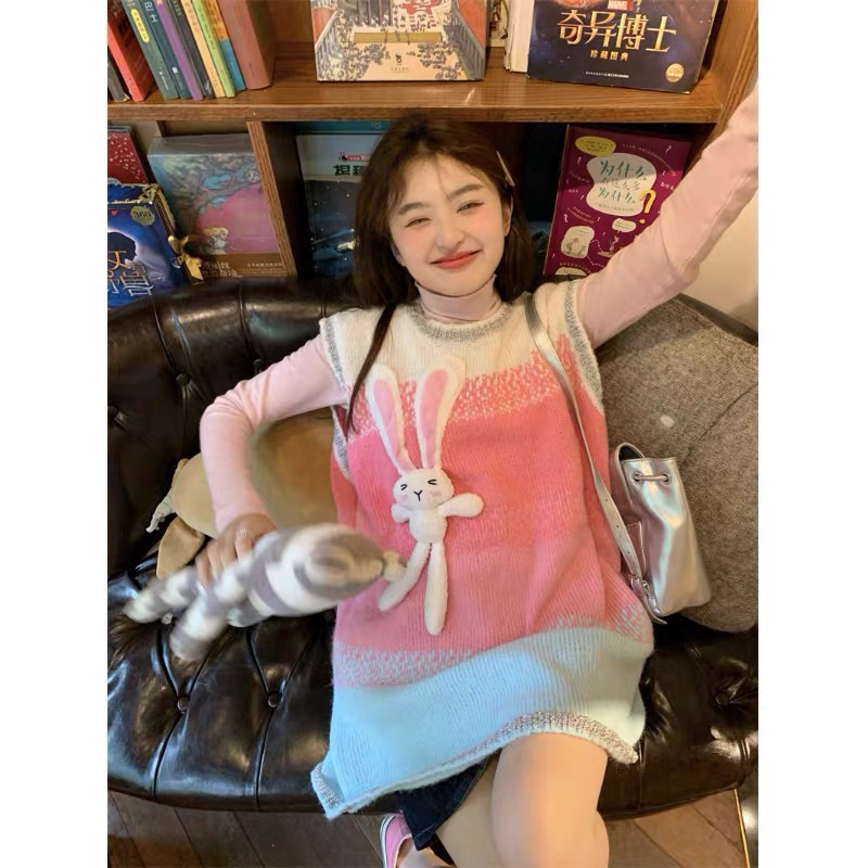 Áo Len Thỏ Phối Màu