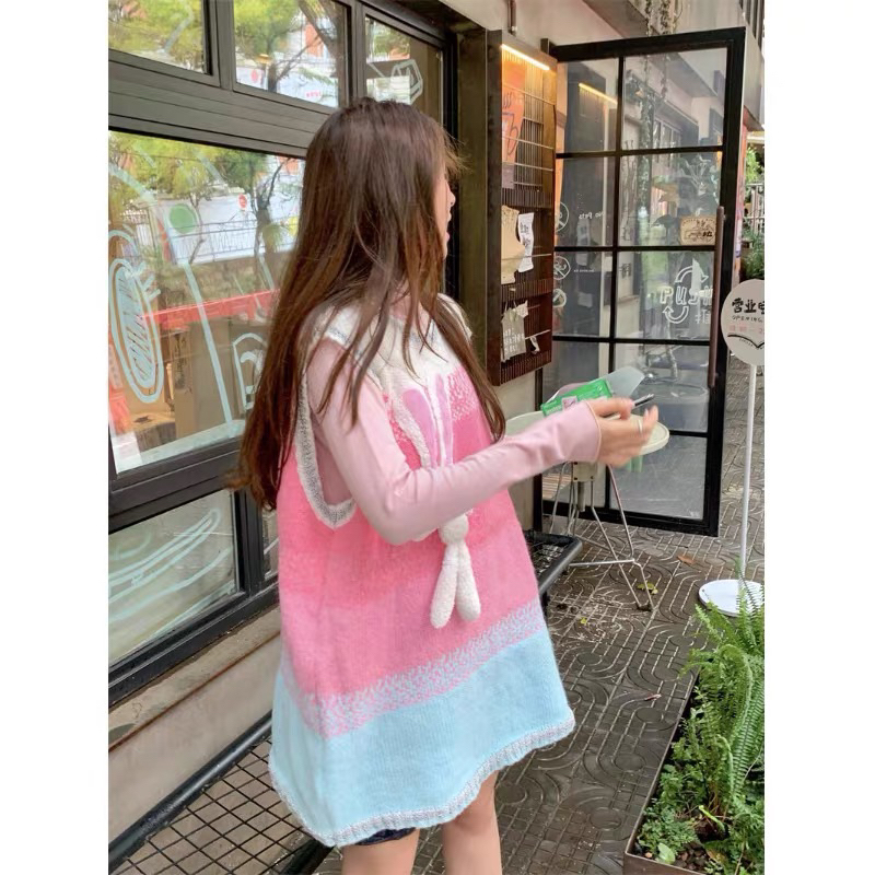 Áo Len Thỏ Phối Màu