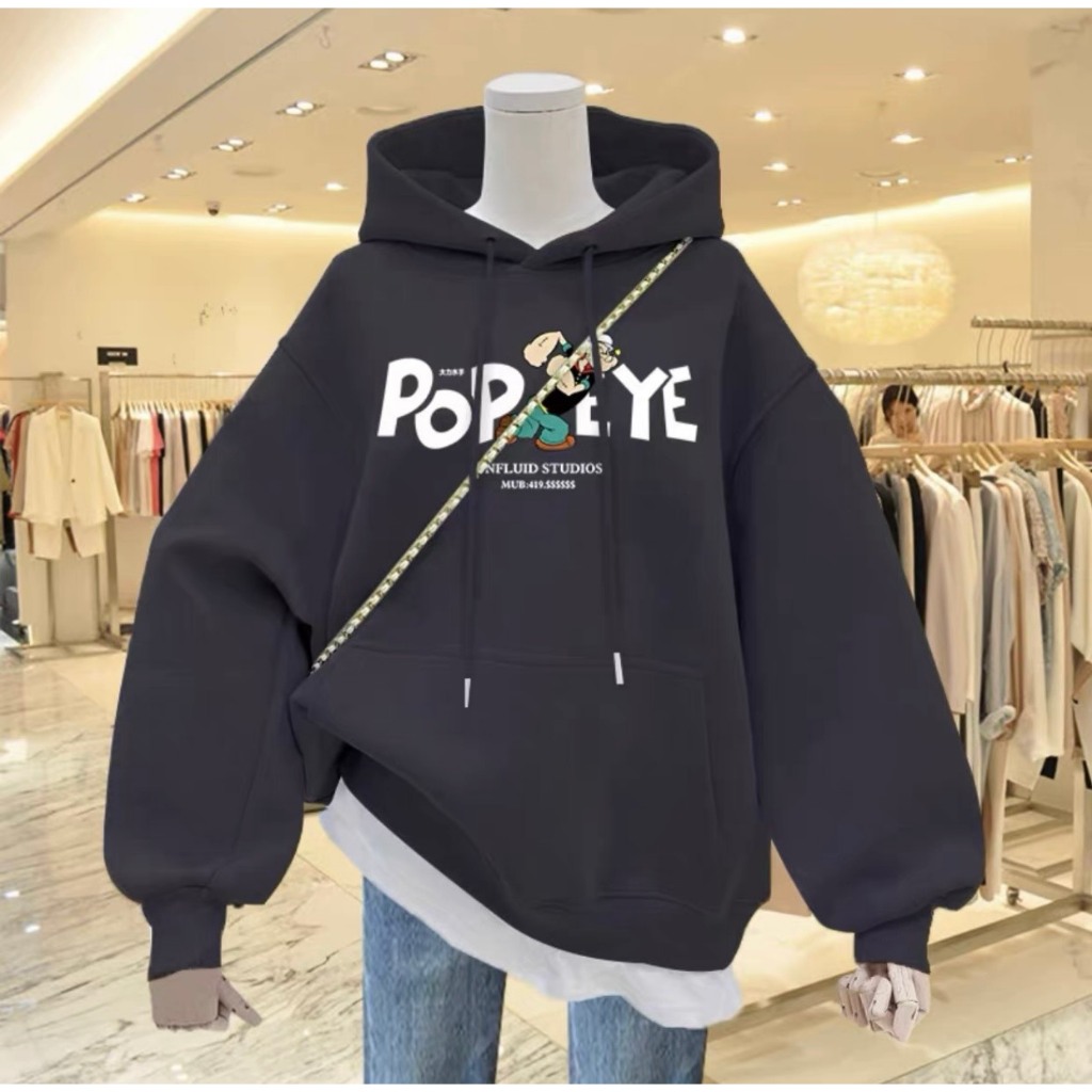 Áo hoodie nỉ nữ nam tay bồng form rộng unisex KONOVA chất liểu nỉ bông dày dặn