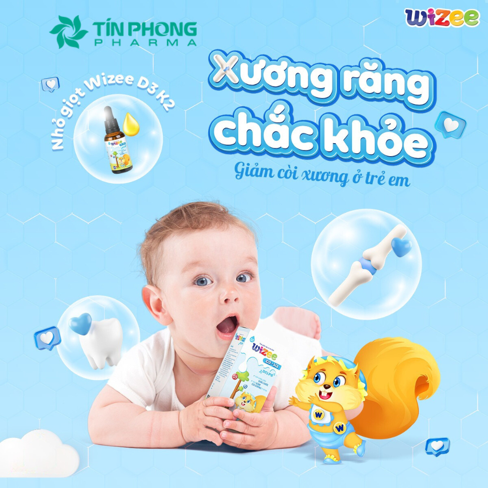 Thực Phẩm Bổ Sung Nhỏ Giọt Wizee D3 K2 Giúp Tăng Cường Hấp Thu Calci, Phát Triển Chiều Cao Cho Trẻ 25ml TTP060