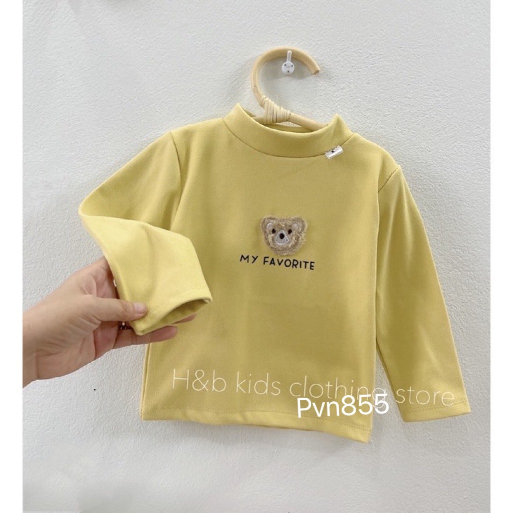 Áo nhung lông gắn gấu cute cho bé